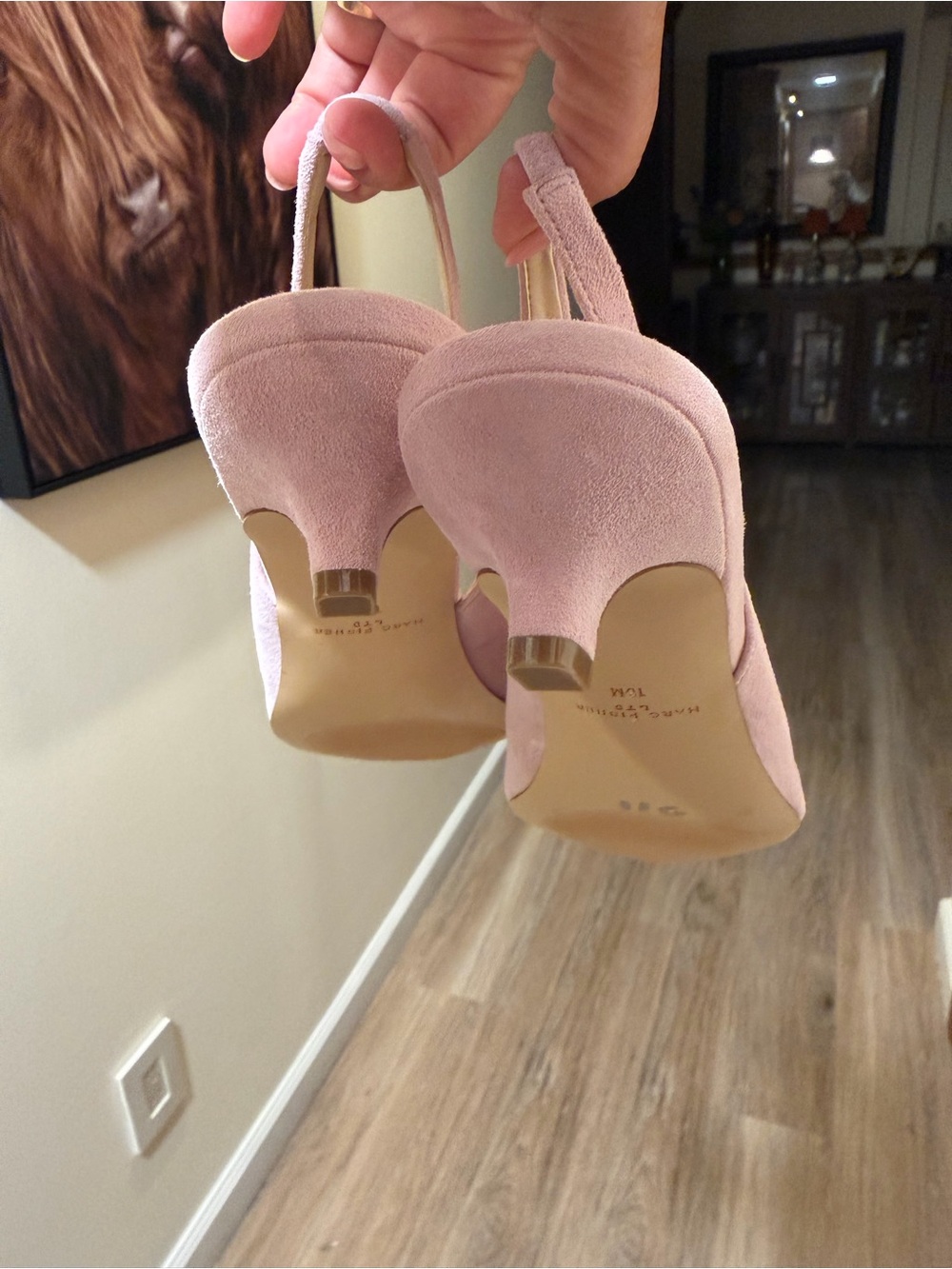 NEW Marc Fisher LTD Blush Suede Slingback Kitten Heels Size 10 - Picture 2 of 12